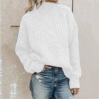 Comfortable Knitted Sweater with Roll Neck - Elise-White-XS-State of Style
