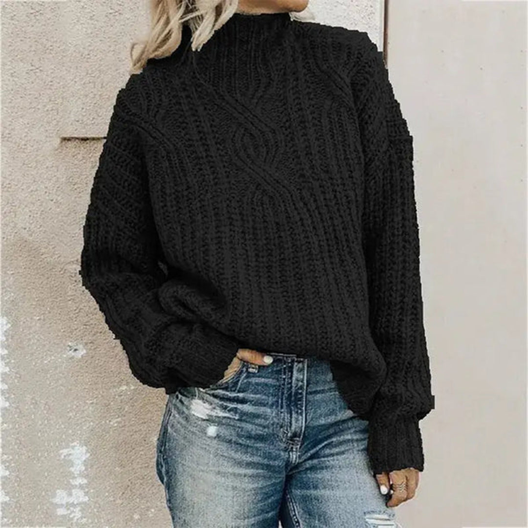 Comfortable Knitted Women's Jumper - Lily-Black-One Size-State of Style