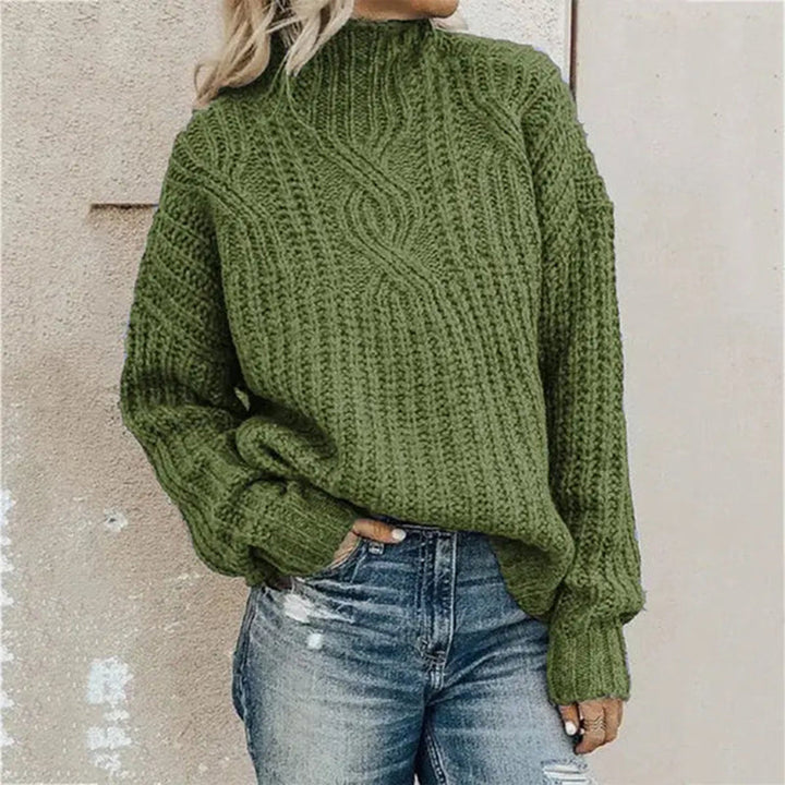 Comfortable Knitted Women's Jumper - Lily-Green-One Size-State of Style