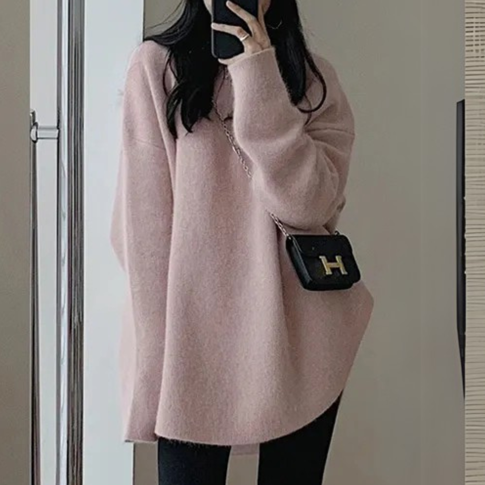 Comfortable Knitted Women's Sweater - Noor-Pink-State of Style