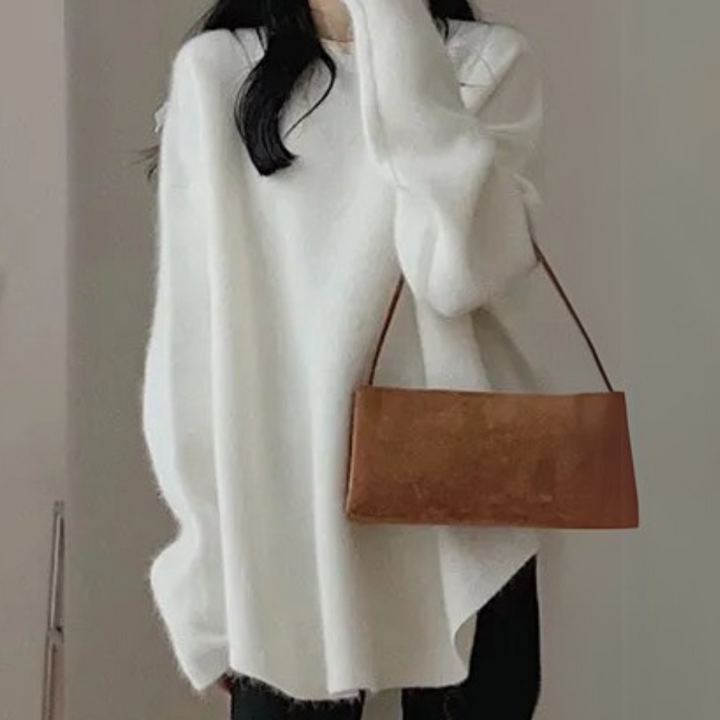 Comfortable Knitted Women's Sweater - Noor-White-State of Style