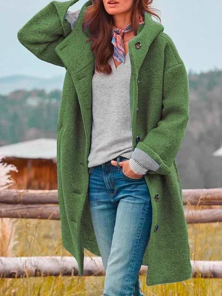 Comfortable ladies' coat – Anouk-Dark green-S-State of Style