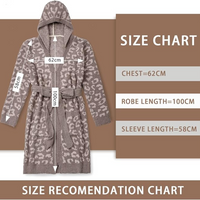 Comfortable Ladies Spa Bathrobe - Victoria-Leopard Cream - Hood-State of Style