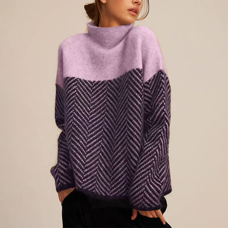 Comfortable Ladies' Sweater - Elodie-Purple-S-State of Style