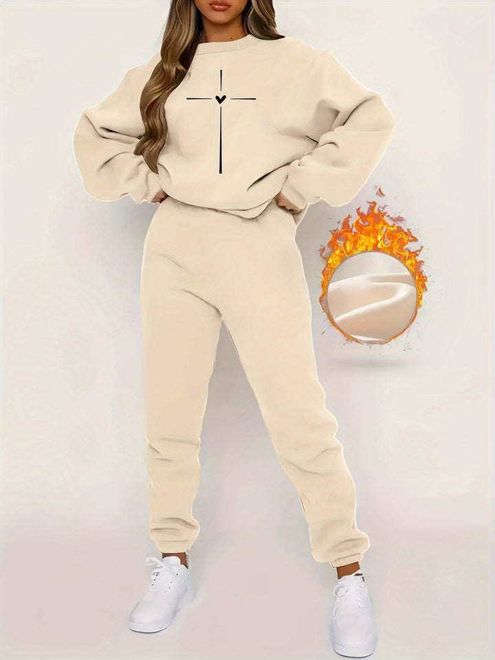 Comfortable Ladies' Tracksuit - Ivy-Beige-S-State of Style