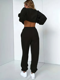 Comfortable Ladies' Tracksuit - Ivy-Black-S-State of Style