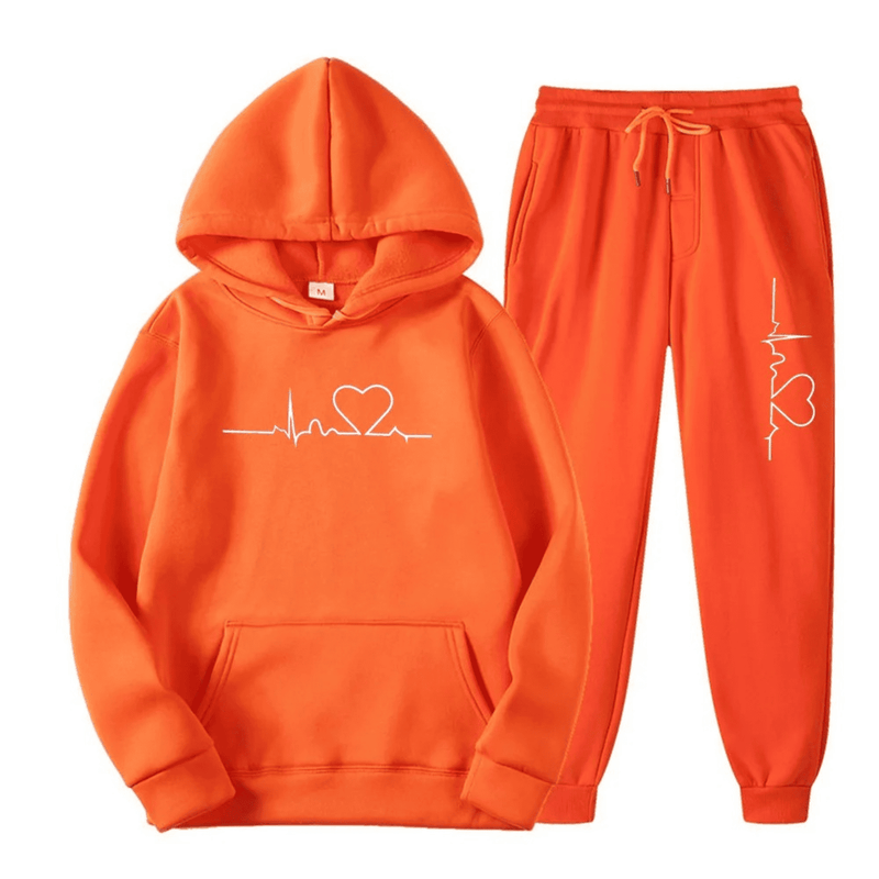 Comfortable Ladies Training Suit - Lyra-Orange-S-State of Style