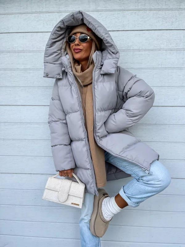 Comfortable Ladies Winter Coat - Aurora Luxe-Grey-S-State of Style