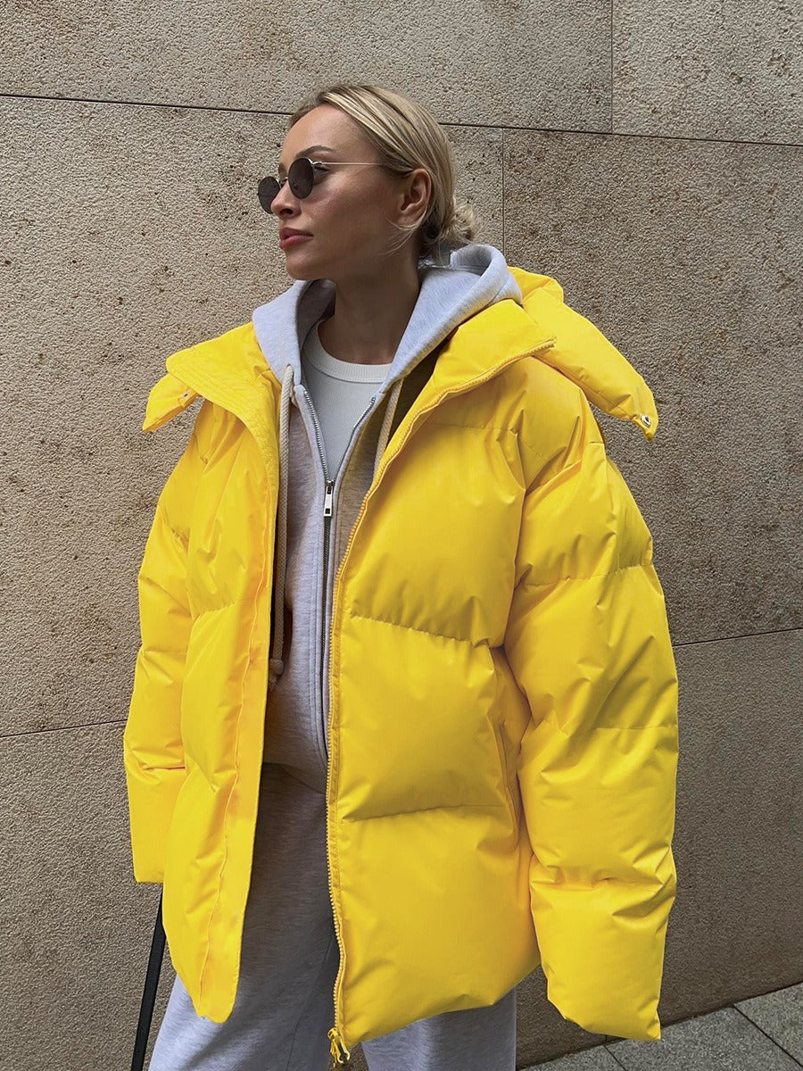 Comfortable Ladies Winter Coat - Aurora Luxe-Yellow-S-State of Style