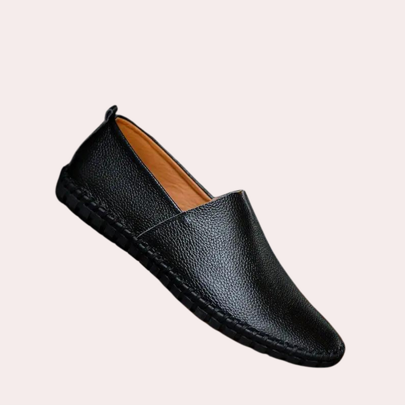 Comfortable Leather Slip-Ons for Men - Milan-Black-6.5-State of Style
