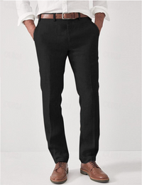 Comfortable Linen Men's Trousers – Elias-Black-S-State of Style