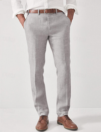Comfortable Linen Men's Trousers – Elias-Light grey-S-State of Style