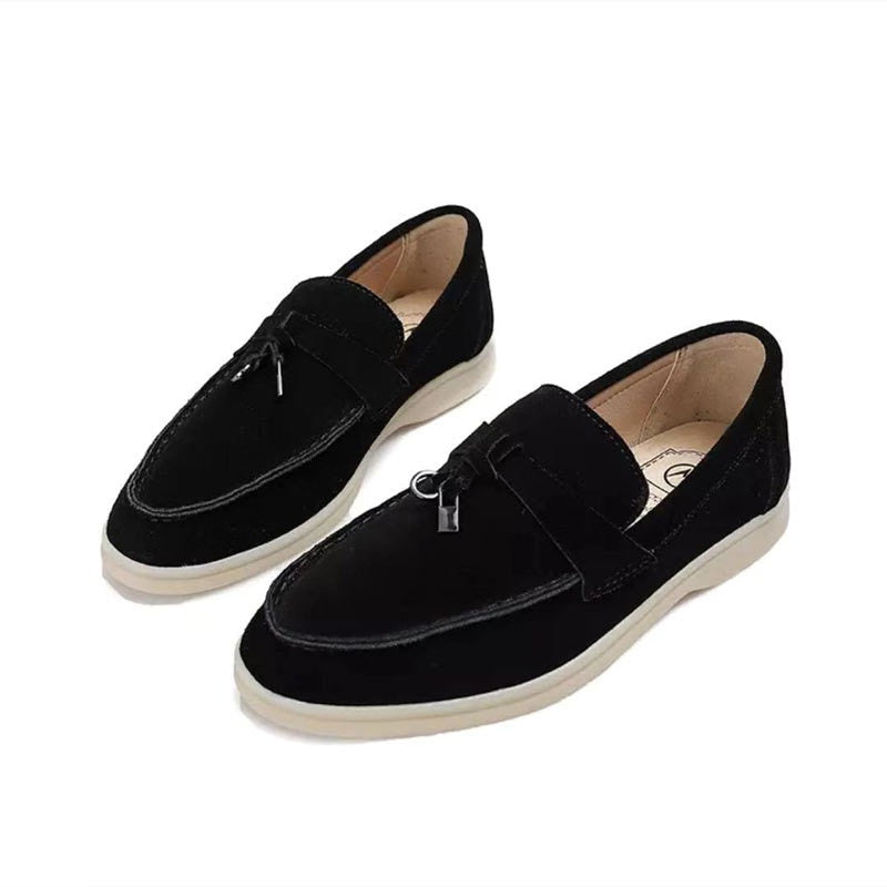 Comfortable Loafers with Lock Detail - Isabella-Black-4.5-State of Style