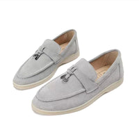 Comfortable Loafers with Lock Detail - Isabella-Grey-4.5-State of Style
