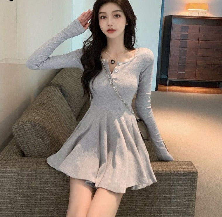 Comfortable Madeleine Dress | Soft & Stylish Women's Wear-Grey-S-State of Style