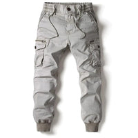 Comfortable Men's Cargo Trousers - Hunter-Light Grey-29-State of Style