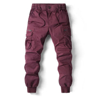 Comfortable Men's Cargo Trousers - Noah-Bordeaux Red-29-State of Style