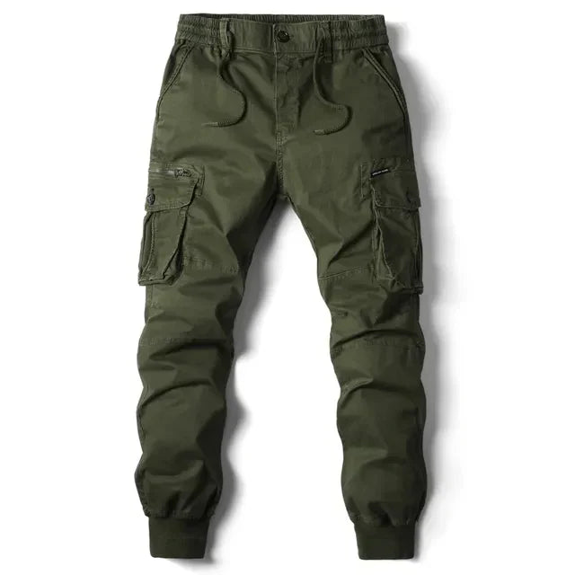 Comfortable Men's Cargo Trousers - Noah-Olive Green-29-State of Style