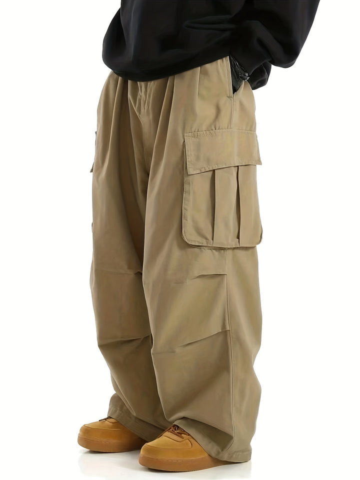 Comfortable Men's Cargo Trousers with Multiple Pockets - Daan-Khaki-S-State of Style