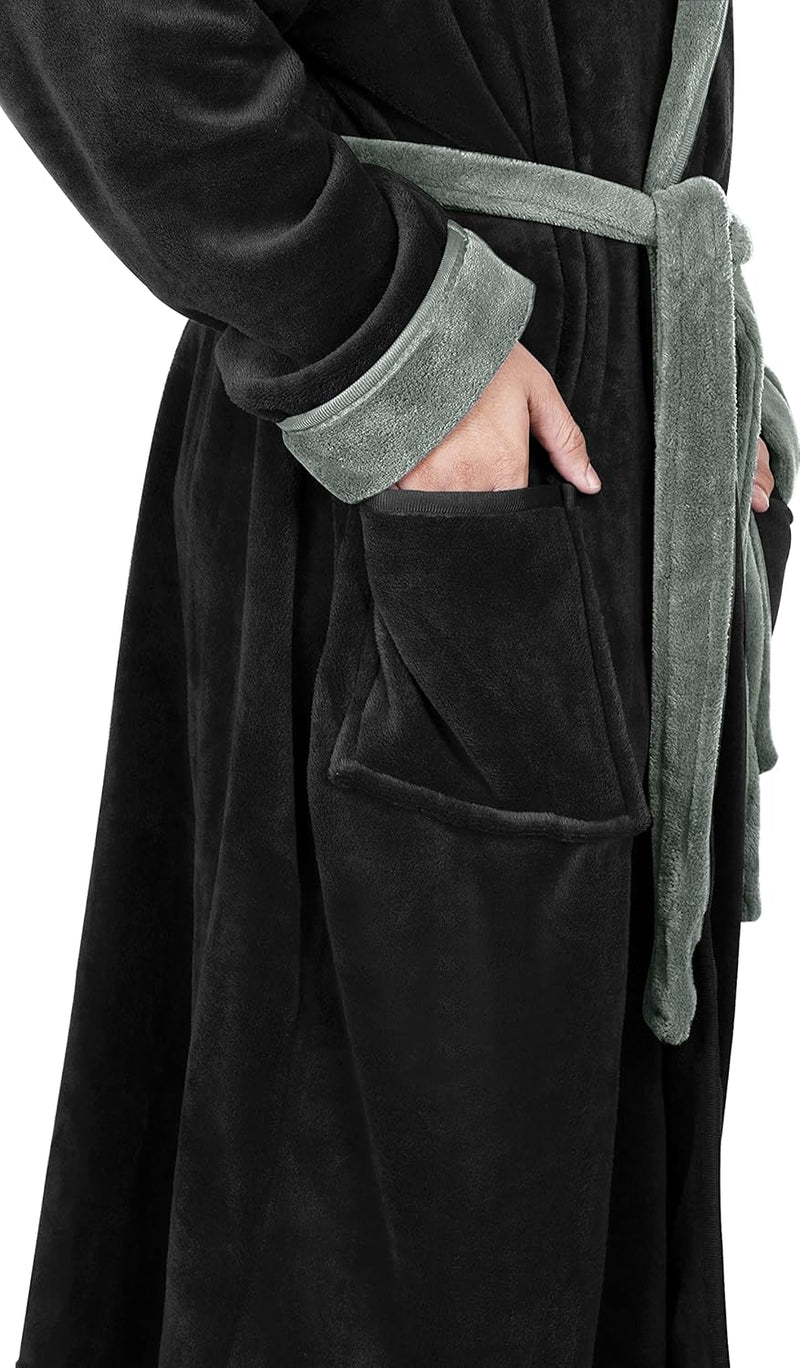 Comfortable Men's Fleece Bathrobe - Harry-Black-S/M-State of Style
