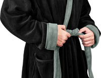 Comfortable Men's Fleece Bathrobe - Harry-Black-S/M-State of Style