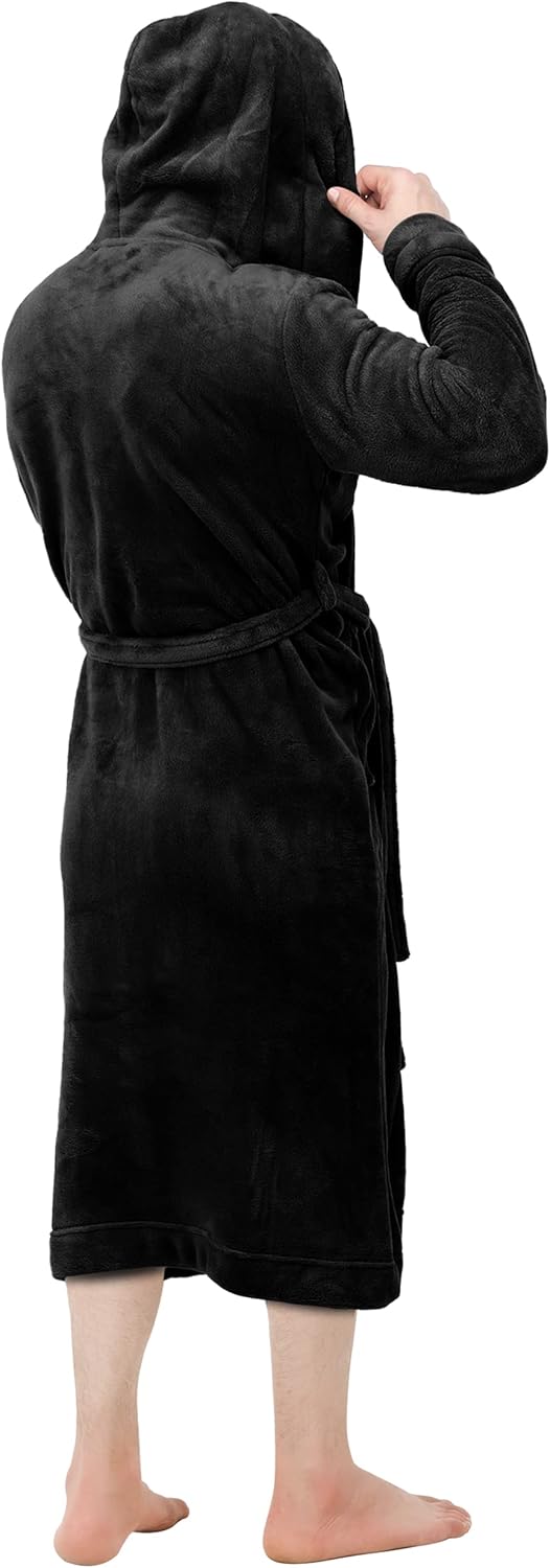 Comfortable Men's Fleece Bathrobe - Harry-Black-S/M-State of Style