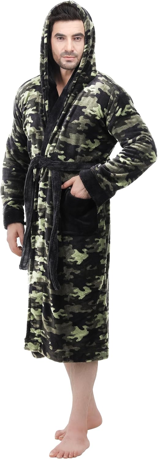 Comfortable Men's Fleece Bathrobe - Harry-Camouflage-S/M-State of Style