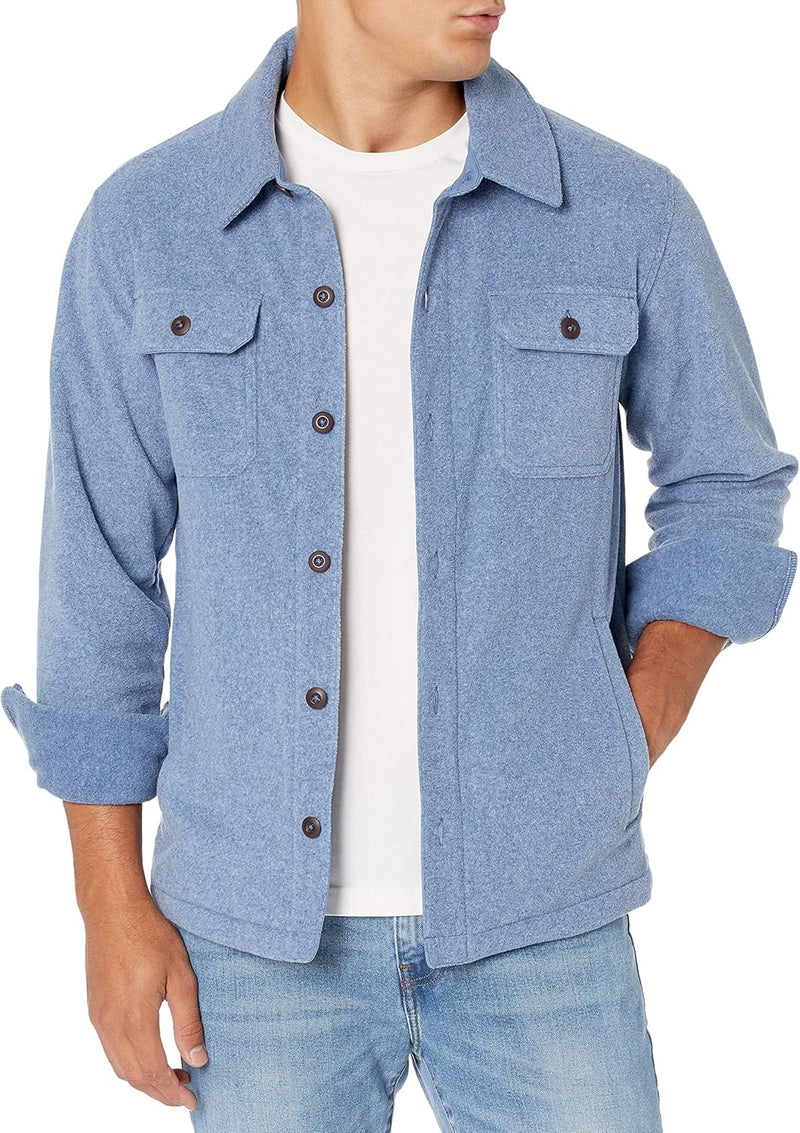 Comfortable Men's Fleece Shirt - Max-Light Blue-S-State of Style