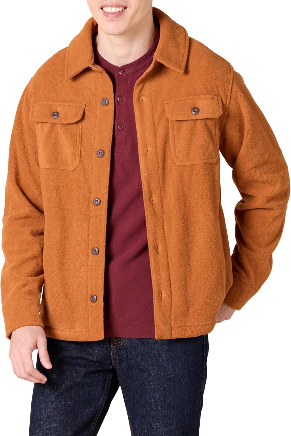 Comfortable Men's Fleece Shirt - Max-Orange-S-State of Style