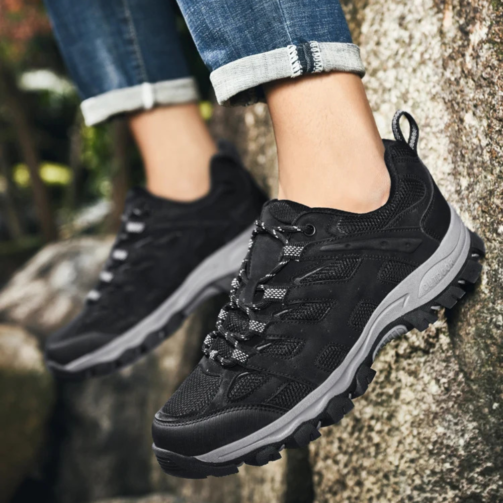Comfortable Men's Hiking Shoes - TerraTrek-6-Black-State of Style