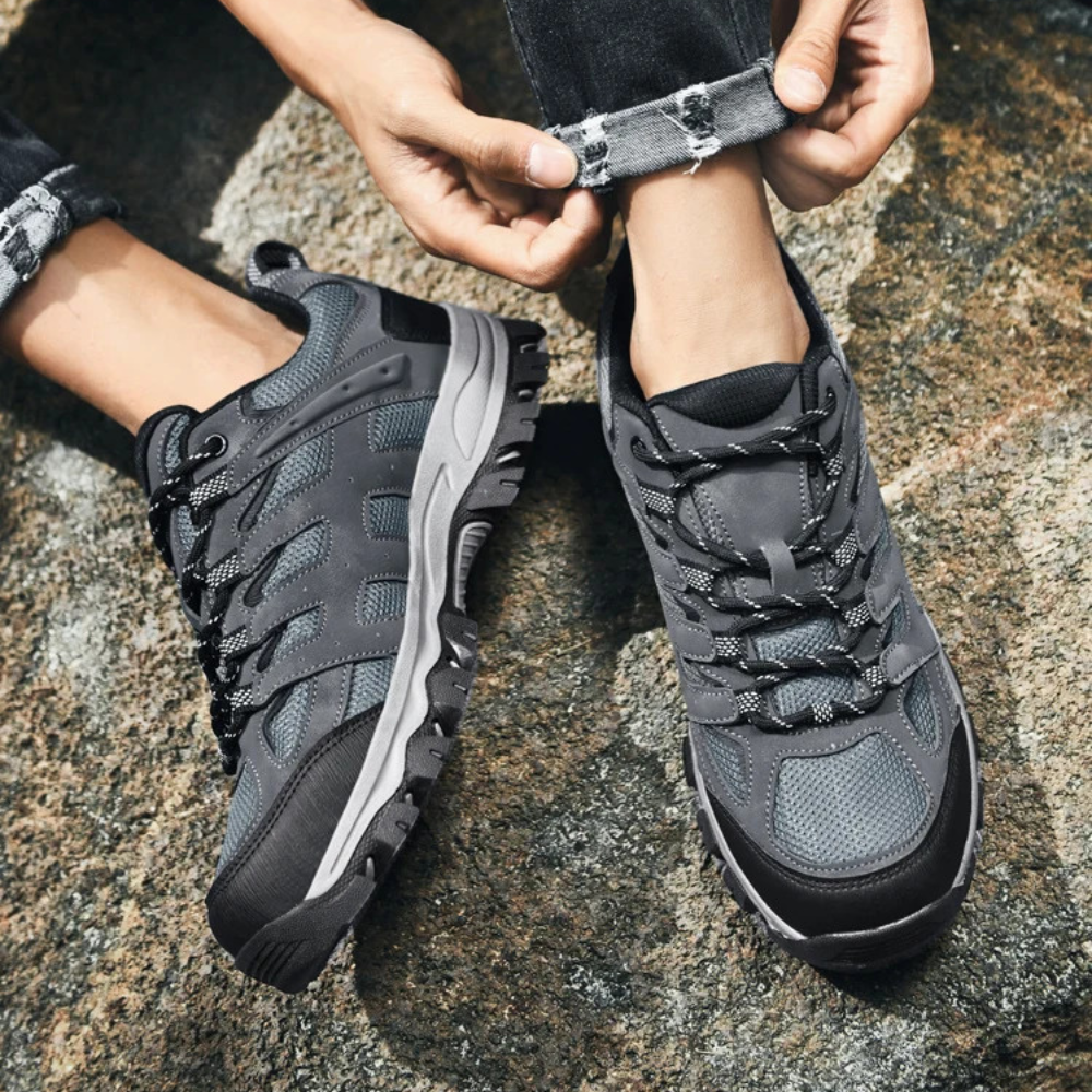 Comfortable Men's Hiking Shoes - TerraTrek-6-Black-State of Style