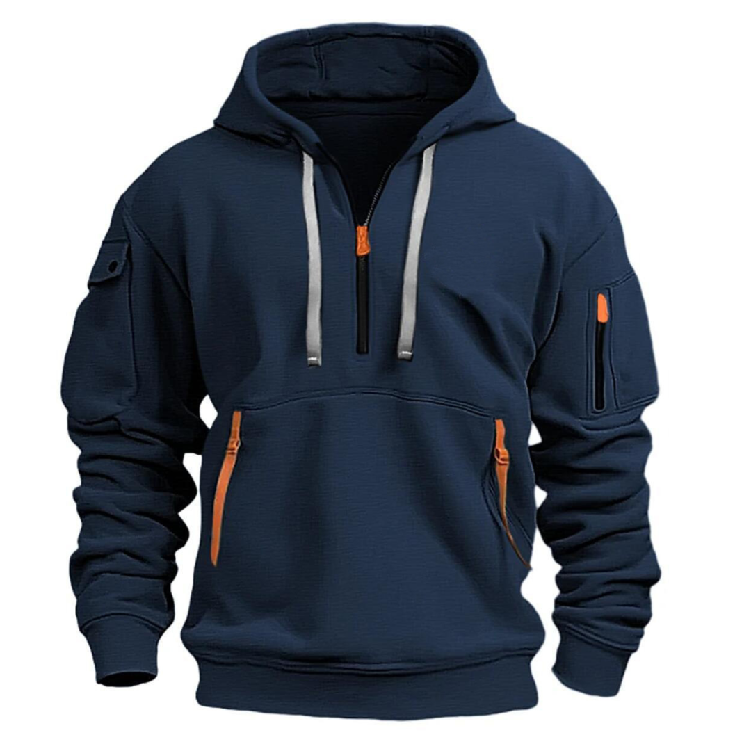 Comfortable Men's Hoodie - Levi-Dark Blue-S-State of Style