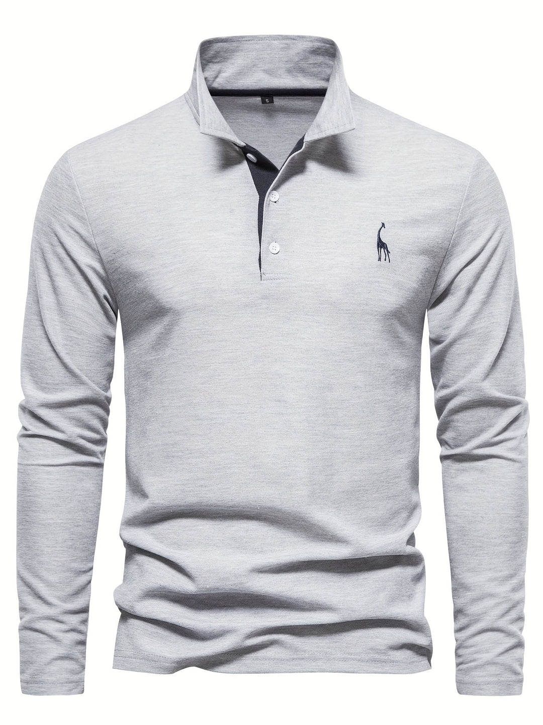 Comfortable Men's Long Sleeve Polo-Navy-S-State of Style