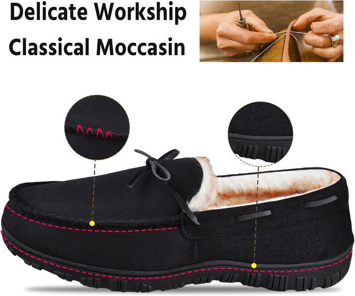 Comfortable Men's Slippers - David-Black (Leather)-8.5-State of Style