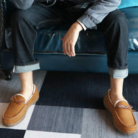 Comfortable Men's Slippers - David-Black (Leather)-8.5-State of Style