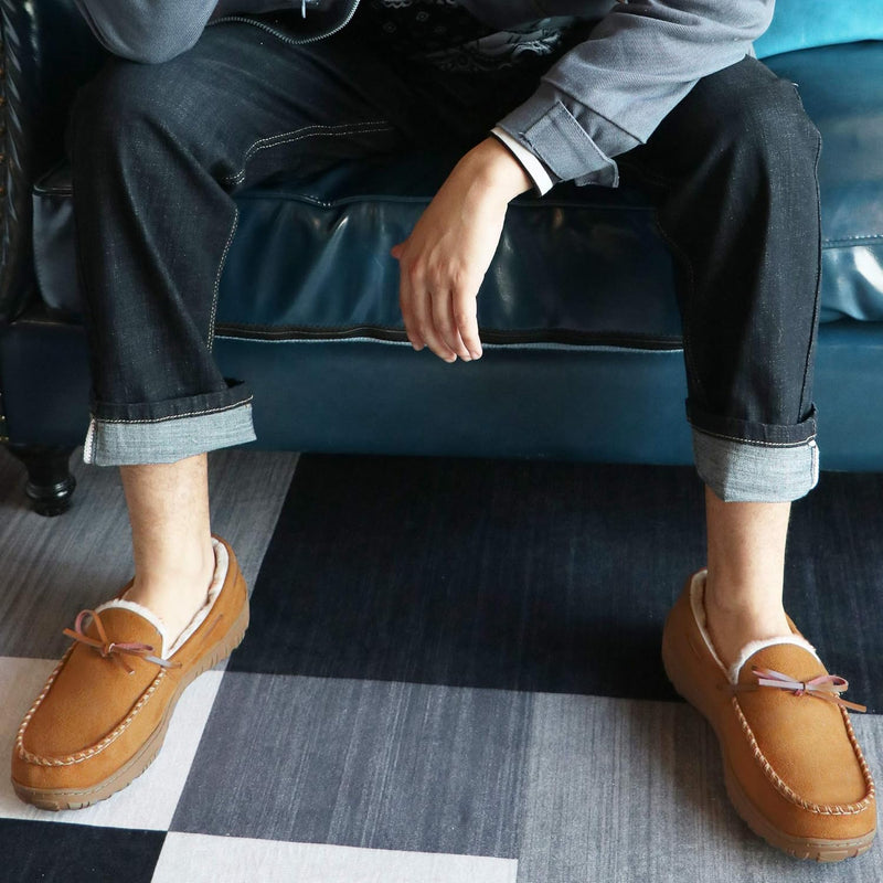 Comfortable Men's Slippers - David-Black (Leather)-8.5-State of Style