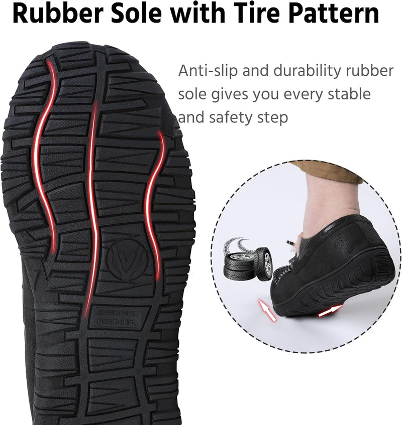 Comfortable Men's Slippers - David-Black (Leather)-8.5-State of Style
