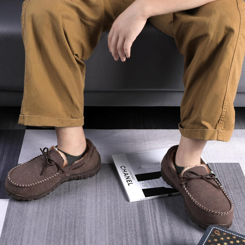 Comfortable Men's Slippers - David-Black (Leather)-8.5-State of Style