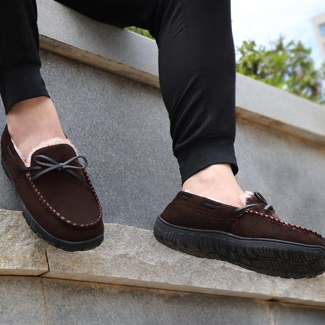 Comfortable Men's Slippers - David-Black (Leather)-8.5-State of Style