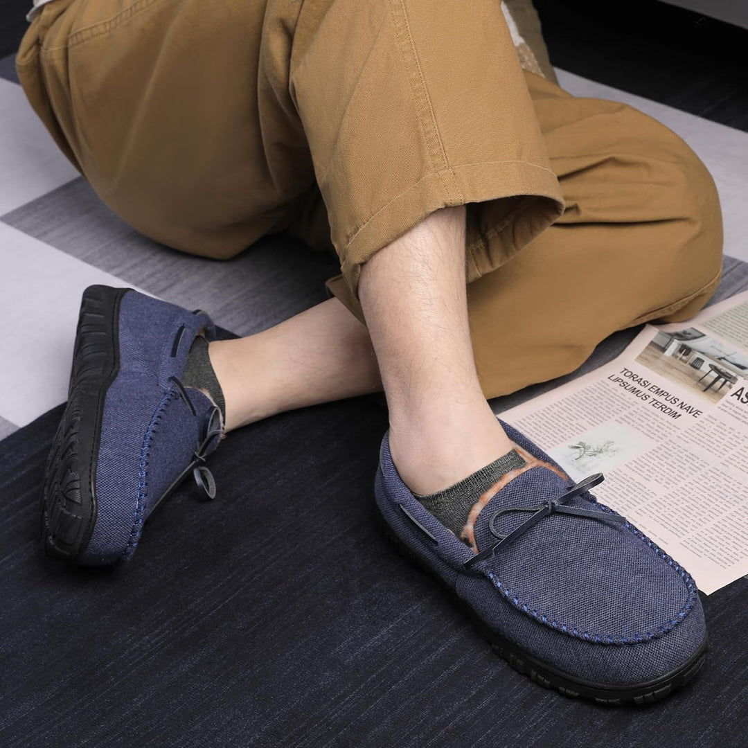 Comfortable Men's Slippers - David-Black (Leather)-8.5-State of Style
