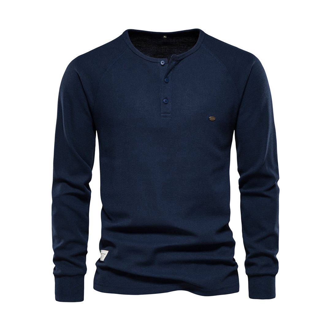 Comfortable Men's Sweater - Arvid-Dark blue-S-State of Style