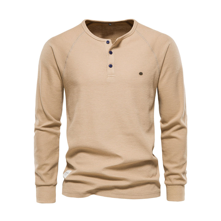 Comfortable Men's Sweater - Arvid-Khaki-S-State of Style