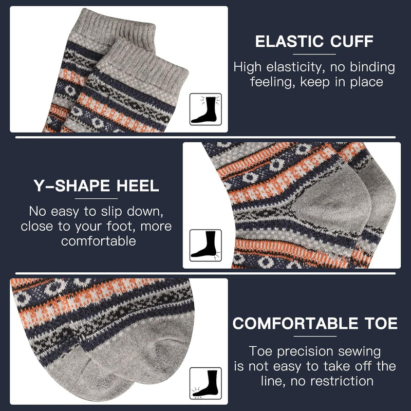 Comfortable Men’s Thermal Socks (5 Pairs) - Kevin-Multicoloured 1-State of Style