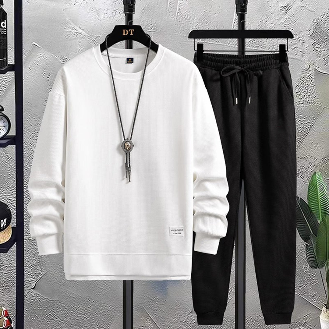 Comfortable Men's Tracksuit - Damon-White-Black-M-State of Style