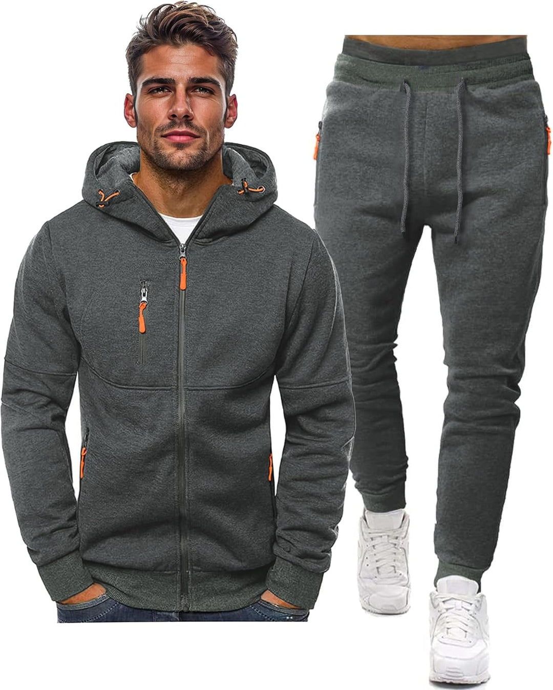 Comfortable Men's Tracksuit - Jamie-Dark Grey-S-State of Style
