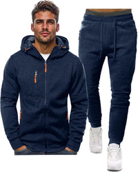 Comfortable Men's Tracksuit - Jamie-Navy Blue-S-State of Style