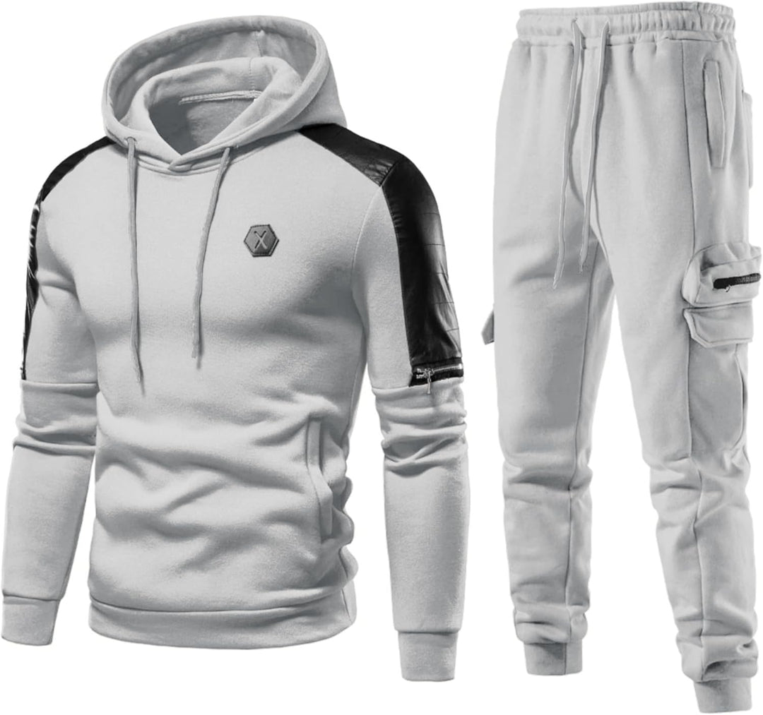 Comfortable Men's Tracksuit with Hoodie - Jason-Beige-S-State of Style
