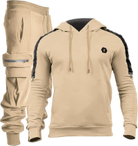Comfortable Men's Tracksuit with Hoodie - Jason-Beige-S-State of Style