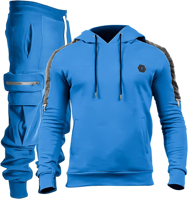 Comfortable Men's Tracksuit with Hoodie - Jason-Blue-S-State of Style