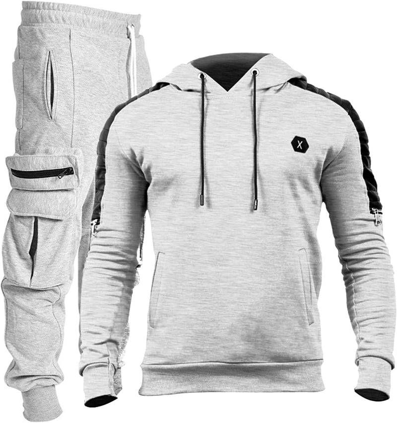 Comfortable Men's Tracksuit with Hoodie - Jason-Light Grey-S-State of Style